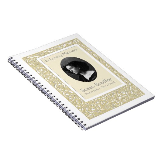 Floral Pattern Memorial Guest Book Notitieboek (Rechterzijde)