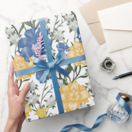 Floral Pattern met Big Flowers Bluebell May Lily Cadeaupapier