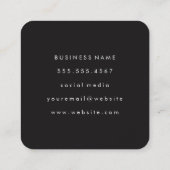 Floral Pattern met Monogram Vierkante Visitekaartje (Achterkant)