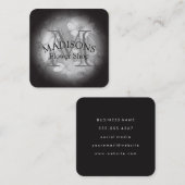 Floral Pattern met Monogram Vierkante Visitekaartje (Voorkant / Achterkant)