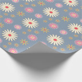 Floral Pattern Modern Light Blue Birthday Cadeaupapier (Hoek)