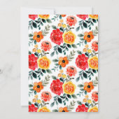 Floral Pattern Modern Wedding Kaart (Achterkant)