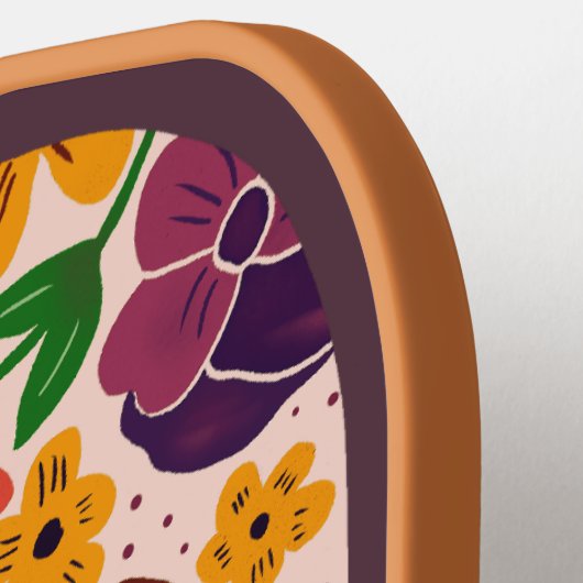 Floral Pattern Monogram Pickleball Paddle (Links Detail)