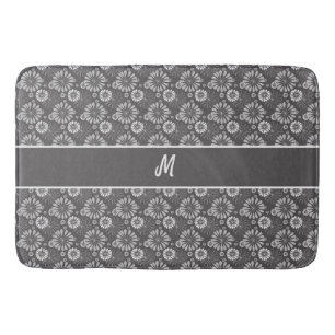 Floral Pattern Monogrammed Badmat