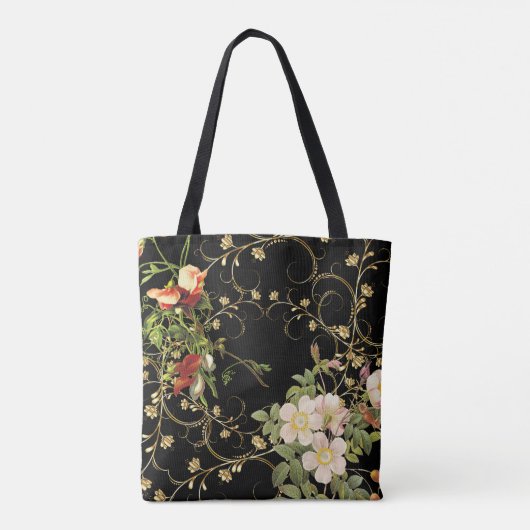 Floral Pattern Monogrammed Canvas tas (Achterkant)
