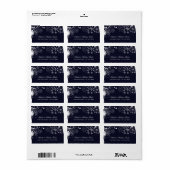 Floral Pattern Navy/White - Adresetiketten Etiket (Full Sheet)