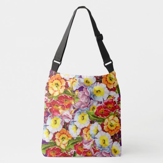  Floral Pattern  Nice Spring Primrose Crossbody Tas (Voorkant)