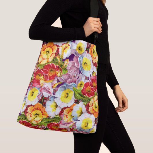  Floral Pattern  Nice Spring Primrose Crossbody Tas (Dichtbij)