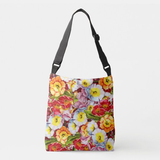  Floral Pattern  Nice Spring Primrose Crossbody Tas (Voorkant)