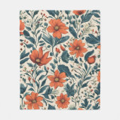 Floral Pattern of Vibrant Orange Flowers Fleece Deken (Voorkant)