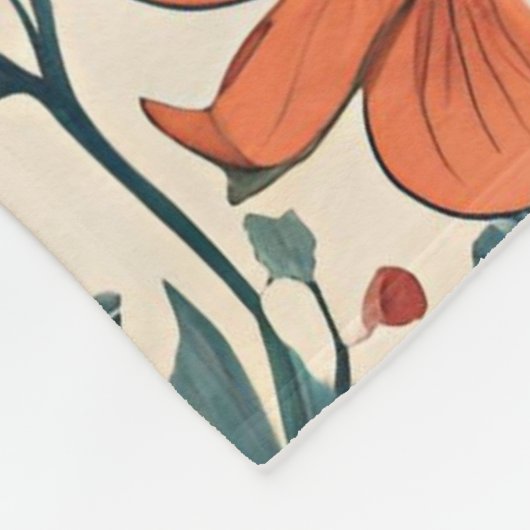 Floral Pattern of Vibrant Orange Flowers Fleece Deken (Hoek)