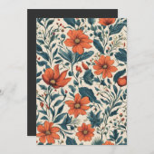 Floral Pattern of Vibrant Orange Flowers Kaart (Voorkant / Achterkant)