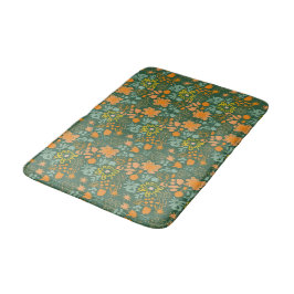 Floral pattern on a dark green background  badmat