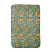 Floral pattern on a dark green background  badmat (Voorkant Verticaal)