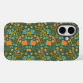 Floral pattern on a dark green background  Case-Mate iPhone case (Achterkant (horizontaal))