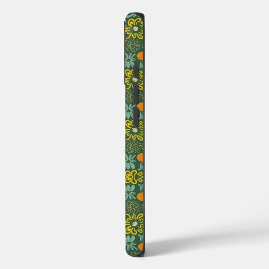 Floral pattern on a dark green background  Case-Mate iPhone case (Achterkant / Links)