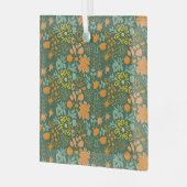 Floral pattern on a dark green background  glas ornament (Voorkant links)