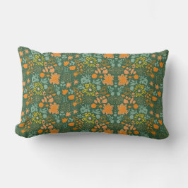 Floral pattern on a dark green background  kussen