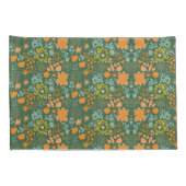 Floral pattern on a dark green background  kussensloop (Achterkant-Rechts)