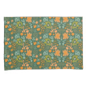 Floral pattern on a dark green background  kussensloop (Voorkant-Rechts)