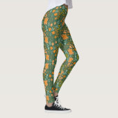 Floral pattern on a dark green background  leggings (Rechts)