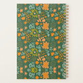Floral pattern on a dark green background  planner (Achterkant)