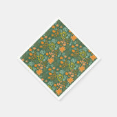 Floral pattern on a dark green background  servet (Hoek)