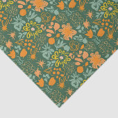 Floral pattern on a dark green background  tissuepapier (Detail)