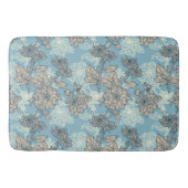 Floral Pattern on Blue Background Badmat (Voorkant)