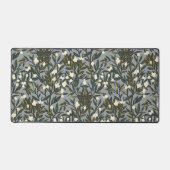 Floral pattern on  dusty blue-gray background bureaumat (Voorkant)