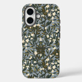 Floral pattern on  dusty blue-gray background Case-Mate iPhone case (Achterkant)