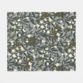 Floral pattern on  dusty blue-gray background fleece deken (Voorkant (Horizontaal))