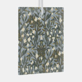 Floral pattern on  dusty blue-gray background glas ornament (Voorkant Rechts)