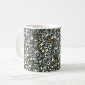 Floral pattern on  dusty blue-gray background koffiemok (Voorkant links)