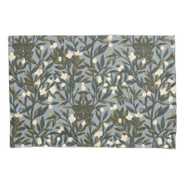 Floral pattern on  dusty blue-gray background kussensloop
