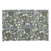 Floral pattern on  dusty blue-gray background kussensloop (Voorkant-Rechts)
