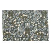Floral pattern on  dusty blue-gray background kussensloop (Achterkant-Rechts)