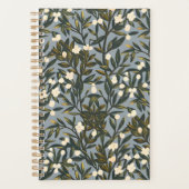 Floral pattern on  dusty blue-gray background planner (Voorkant)