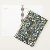 Floral pattern on  dusty blue-gray background planner (Display)