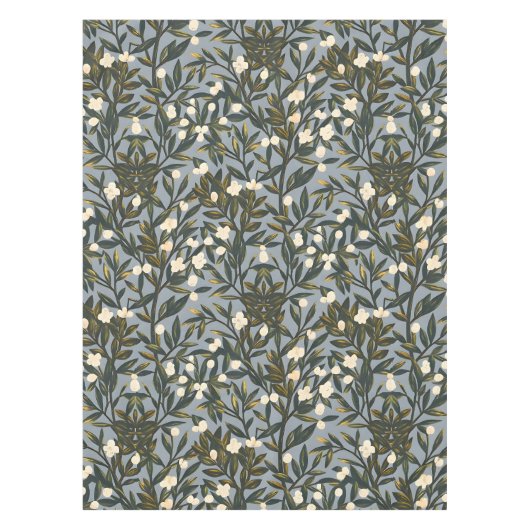 Floral pattern on  dusty blue-gray background tafelkleed (Voorkant)