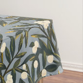 Floral pattern on  dusty blue-gray background tafelkleed (Voorbeeld)