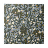 Floral pattern on  dusty blue-gray background tegeltje (Voorkant)