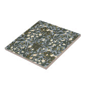 Floral pattern on  dusty blue-gray background tegeltje (Zijkant)