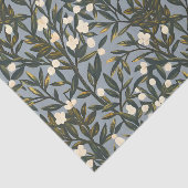 Floral pattern on  dusty blue-gray background tissuepapier (Detail)