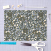Floral pattern on  dusty blue-gray background tissuepapier (Craft)