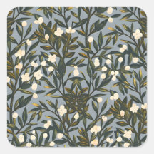 Floral pattern on  dusty blue-gray background