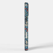 Floral pattern on green leaves blue background Case-Mate iPhone case (Achterkant / Rechts)