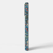 Floral pattern on green leaves blue background Case-Mate iPhone case (Achterkant / Links)