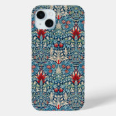 Floral pattern on green leaves blue background Case-Mate iPhone case (Achterkant)