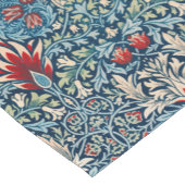 Floral pattern on green leaves blue background korte tafelloper (Hoek)